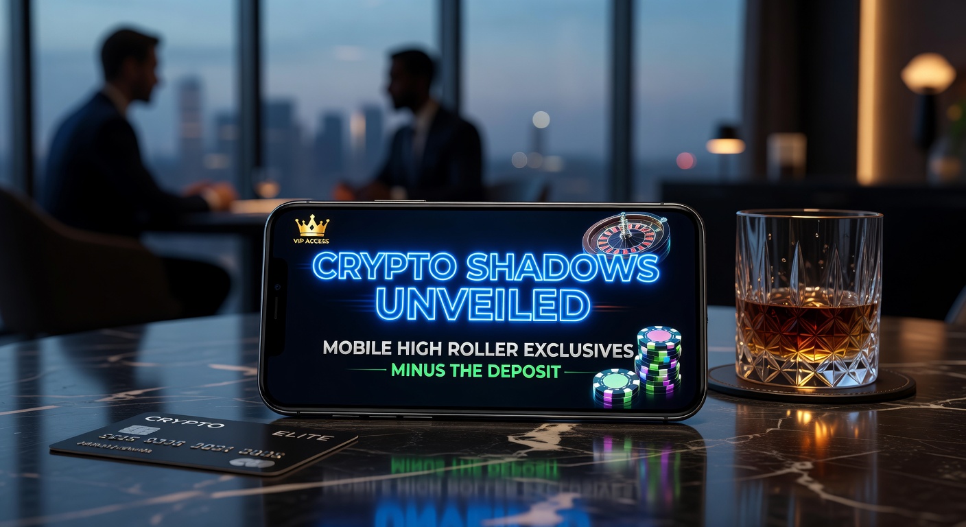 Close-up of a smartphone displaying a crypto wallet integrated with high roller no-deposit bonus claims in a dimly lit casino-themed background