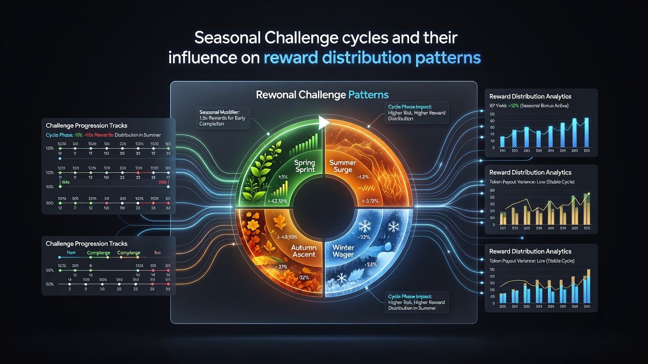 Virtual betting interface displaying seasonal challenge progress and reward tiers on a mobile screen