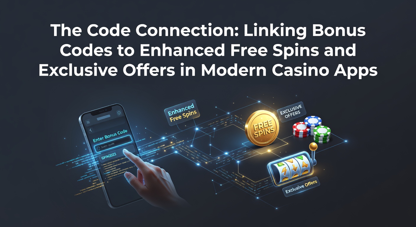 Casino app screen showing bonus code entry that unlocks enhanced free spins and exclusive offers
