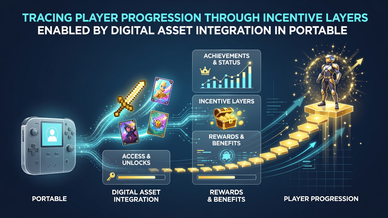 Diagram illustrating sequential incentive layers and digital asset connections in mobile gaming apps